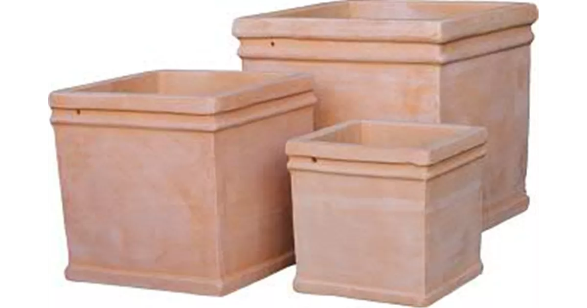 Terracotta Topf, eckig TC 235, terra