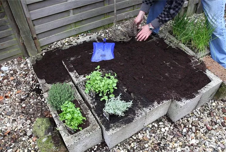 Kräuter - Einsetzen in Pflanzsteine (4) Kräuter - Einsetzen in Pflanzsteine (4)