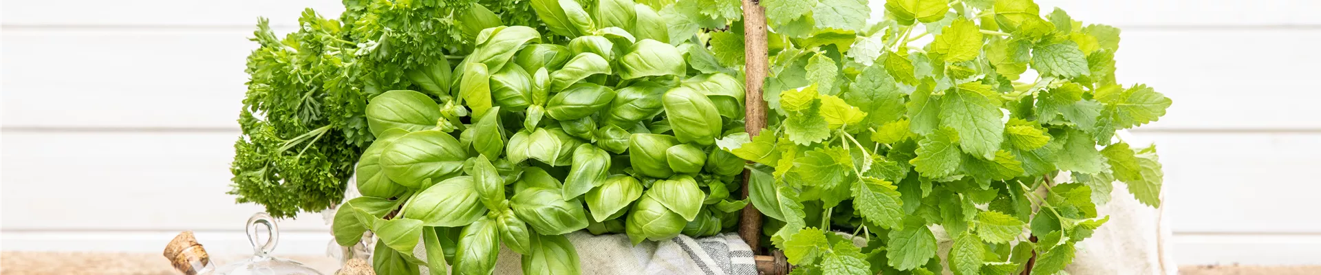 Korb mit diversen Kräutern