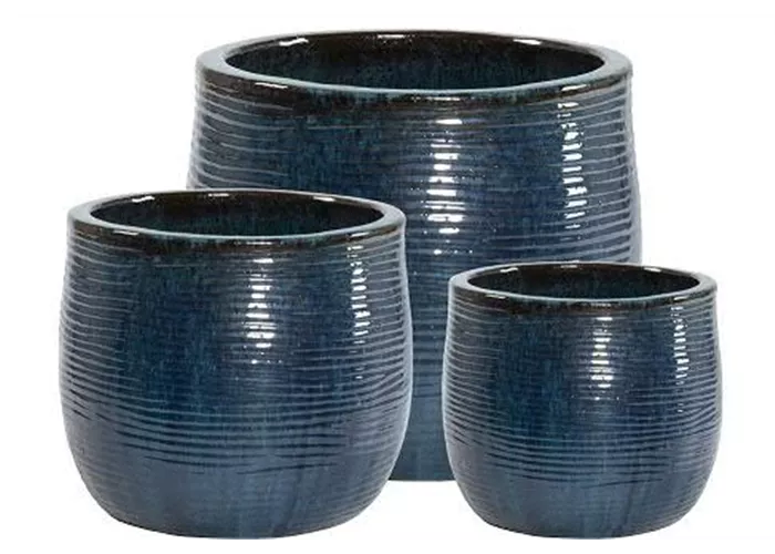 Topf glasiert GK3077, oceanblue